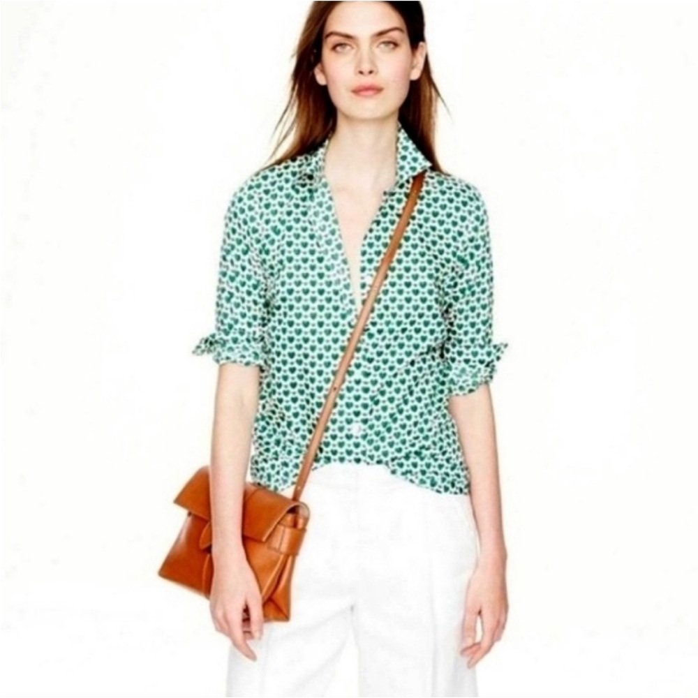 J. Crew Perfect Shirt In Honeybee Heart
Print Size 12